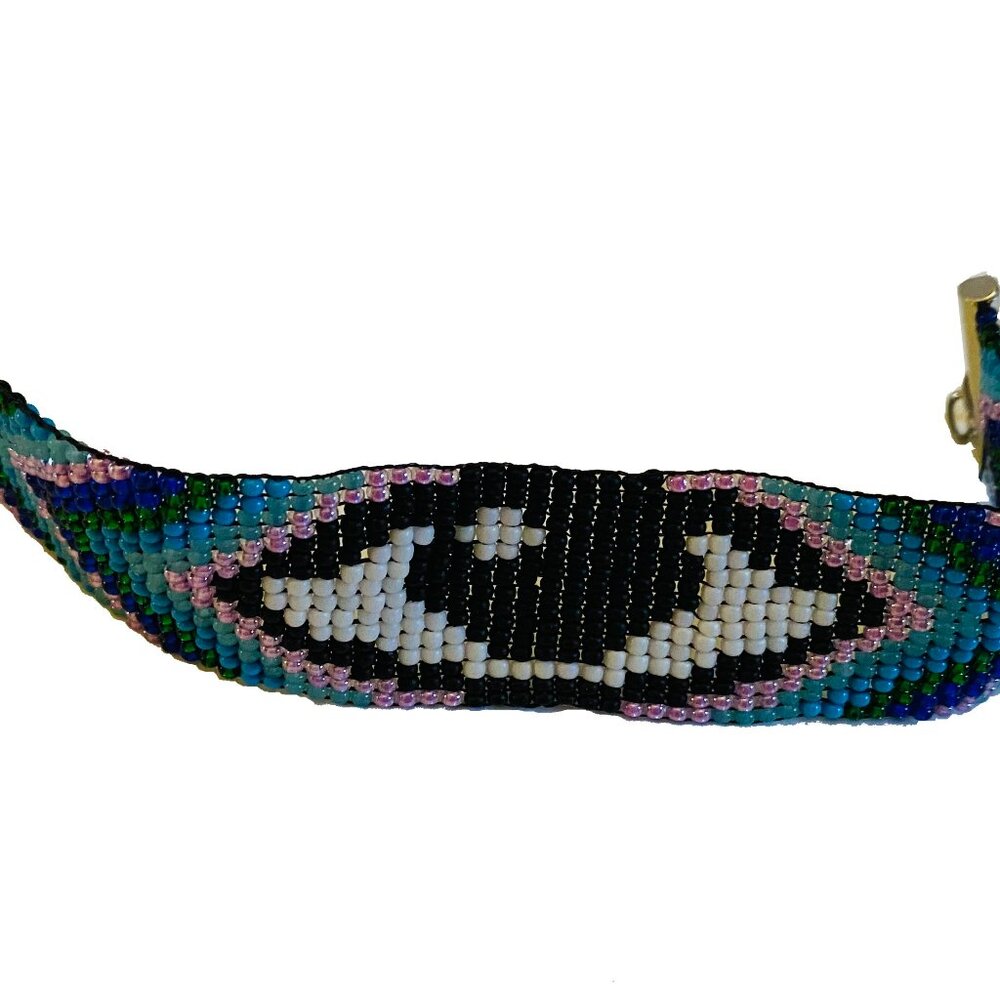 Hand Beaded All Seeing Eye Bracelet